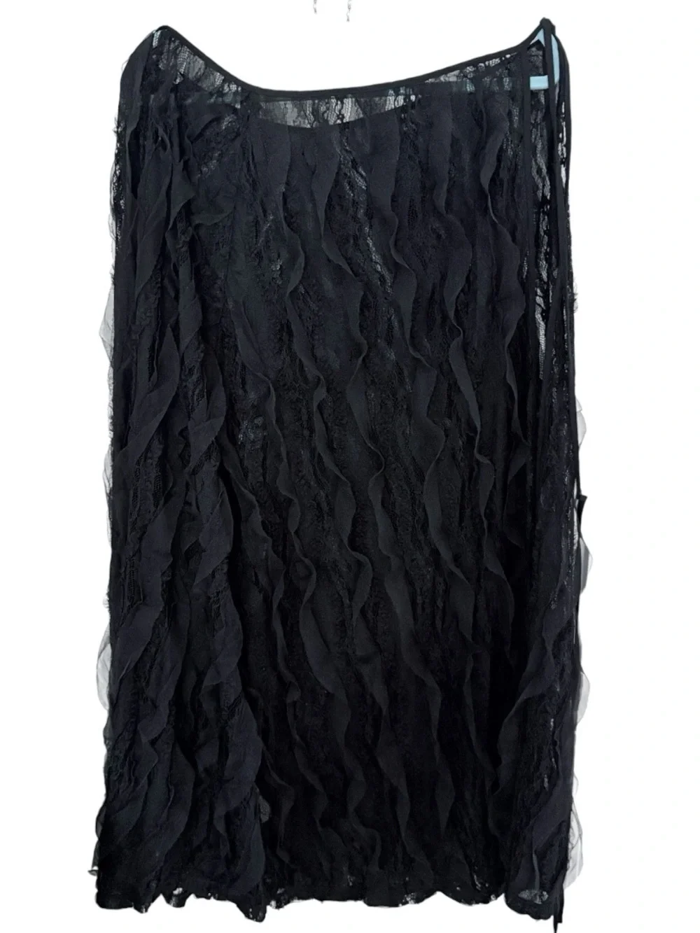 Free People Skirt size Large Maxi Black lace Layered A-Line side tie Worn once!